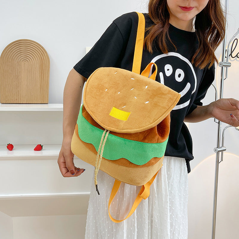 Cute Hamburger Plush Backpack Soft Cartoon Burger Plush Coin Purse Girls Kindergarten School Bookbag Children Kids Pack Cute Hamburger Plush Backpack Soft Cartoon Burger Plush Coin Purse Girls Kindergarten School Bookbag Children Kids Pack