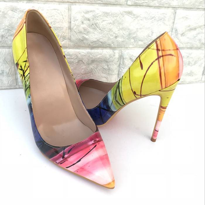 European And American Yellow High Heels Women's Pointed Toe Stiletto Heels Colorblock Low-cut Pumps Tide European And American Yellow High Heels Women's Pointed Toe Stiletto Heels Colorblock Low-cut Pumps Tide
