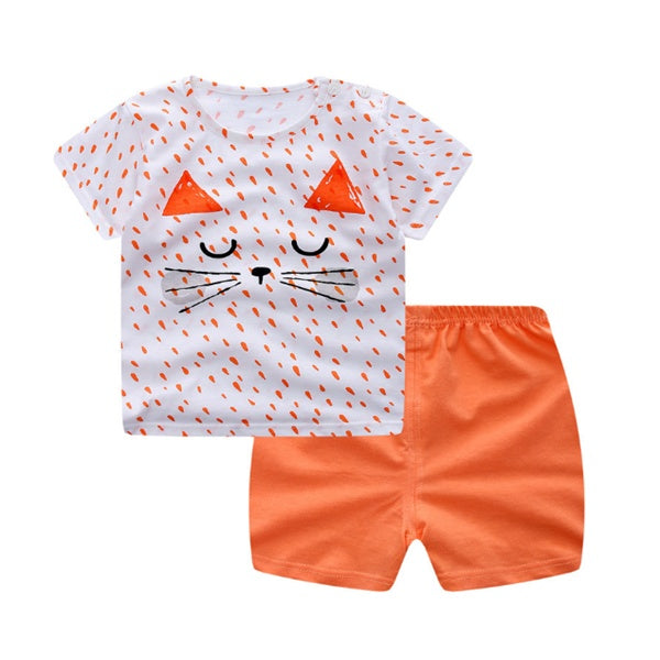 Cartoon Clothing Baby Boy Summer Clothes T-shirt Baby Girl Casual Clothing Sets Cartoon Clothing Baby Boy Summer Clothes T-shirt Baby Girl Casual Clothing Sets