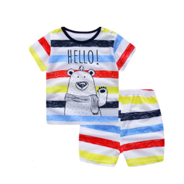 Cartoon Clothing Baby Boy Summer Clothes T-shirt Baby Girl Casual Clothing Sets Cartoon Clothing Baby Boy Summer Clothes T-shirt Baby Girl Casual Clothing Sets
