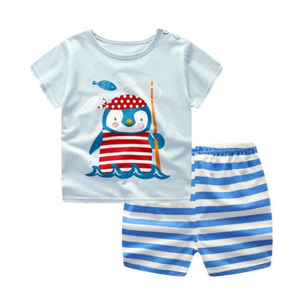 Cartoon Clothing Baby Boy Summer Clothes T-shirt Baby Girl Casual Clothing Sets Cartoon Clothing Baby Boy Summer Clothes T-shirt Baby Girl Casual Clothing Sets