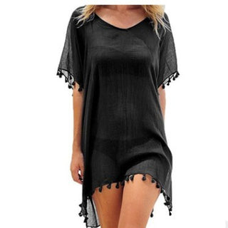 Women Blouses Loose Chiffon Dress Summer Beach Tunic Cover-Up Shirt