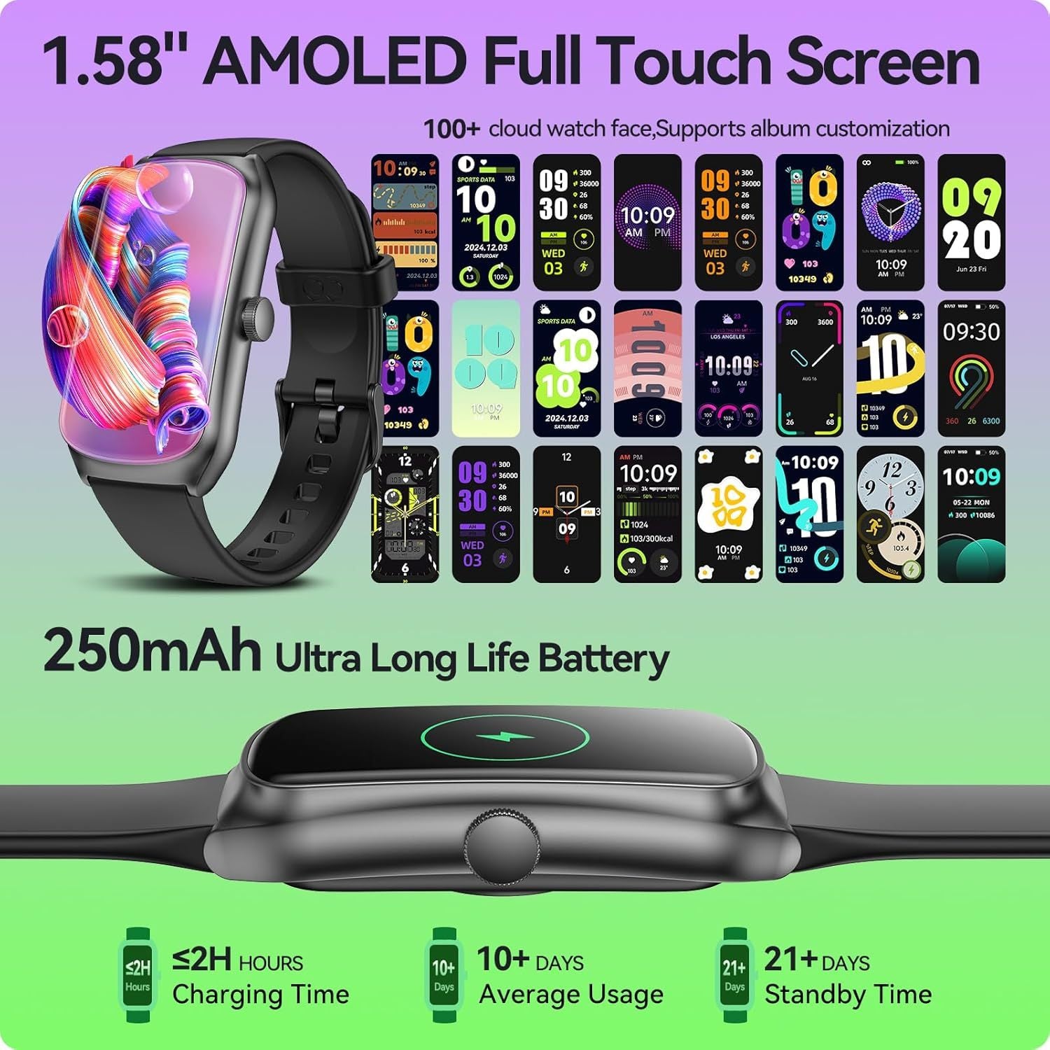 AMOLED Unisex Fitness Tracking Smartwatch With Heart Rate, Blood Oxygen And Sleep Monitoring, Waterproof Function, Pedometer, Swimming Health Activity Tracking AMOLED Unisex Fitness Tracking Smartwatch With Heart Rate, Blood Oxygen And Sleep Monitoring, Waterproof Function, Pedometer, Swimming Health Activity Tracking