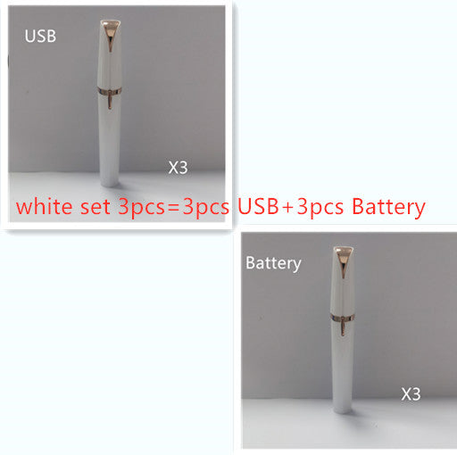 Mini Electric Eyebrow Trimmer Lipstick Brows Pen Hair Remover Painless Razor Epilator with LED Light Mini Electric Eyebrow Trimmer Lipstick Brows Pen Hair Remover Painless Razor Epilator with LED Light