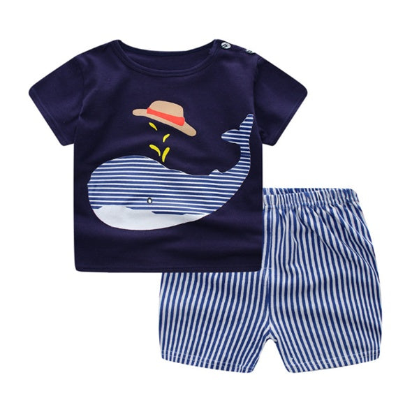 Cartoon Clothing Baby Boy Summer Clothes T-shirt Baby Girl Casual Clothing Sets Cartoon Clothing Baby Boy Summer Clothes T-shirt Baby Girl Casual Clothing Sets