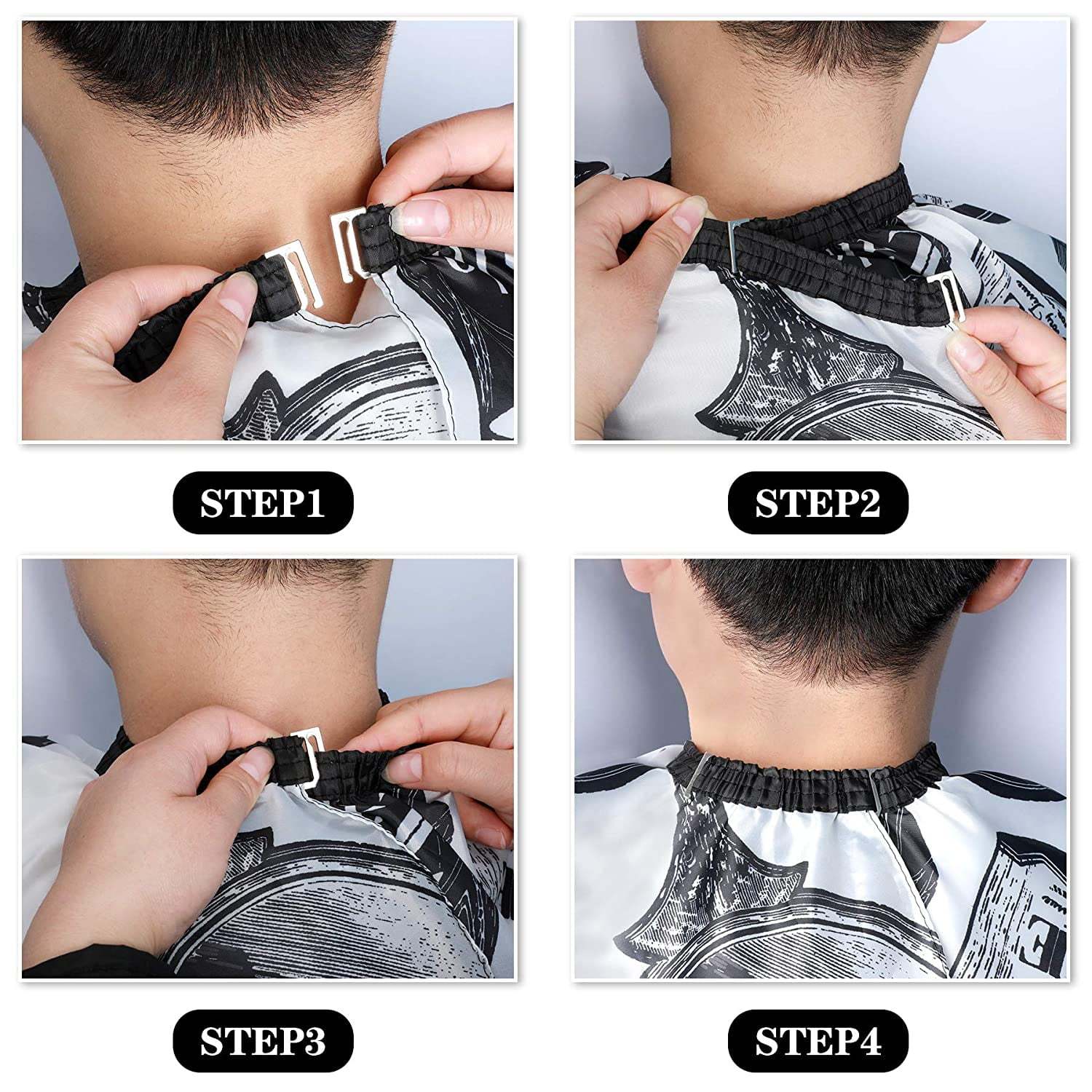 White Floral Print Professional Hair Cutting Salon Barber Cape With Neck Duster Brush, Hair Cutting Accessory White Floral Print Professional Hair Cutting Salon Barber Cape With Neck Duster Brush, Hair Cutting Accessory