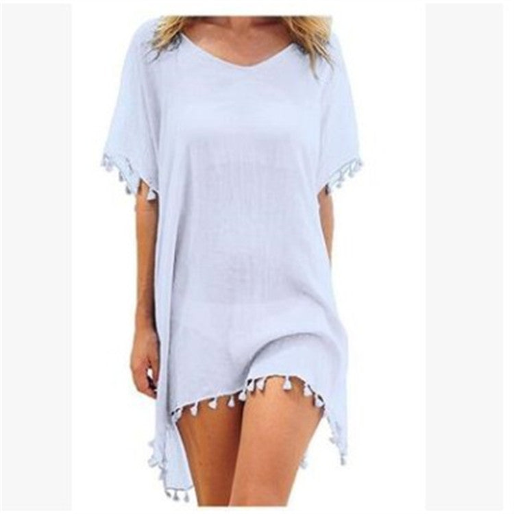 Women Blouses Loose Chiffon Dress Summer Beach Tunic Cover-Up Shirt Women Blouses Loose Chiffon Dress Summer Beach Tunic Cover-Up Shirt