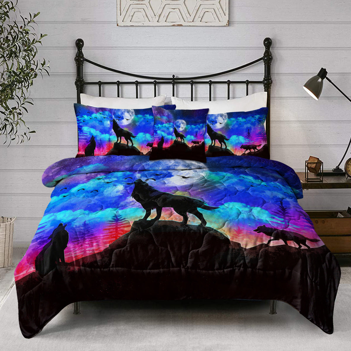 Galaxy Comforter Set Men 3D Wolf Bed Comforter Set 4 Piece Wolves Howling Bedding For Boys Retro Oil Painting Design Purple Blue And Black Bedding Set Queen King Size Galaxy Comforter Set Men 3D Wolf Bed Comforter Set 4 Piece Wolves Howling Bedding For Boys Retro Oil Painting Design Purple Blue And Black Bedding Set Queen King Size