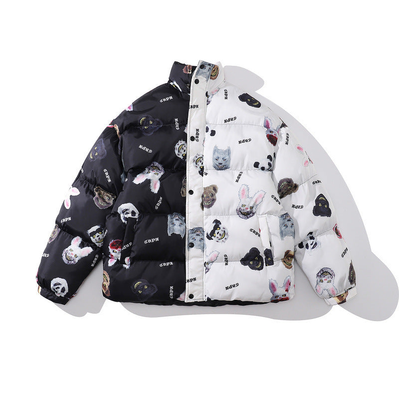 Color-blocking Thick Bread Clothes Loose Cotton-padded Jackets For Men And Women Color-blocking Thick Bread Clothes Loose Cotton-padded Jackets For Men And Women