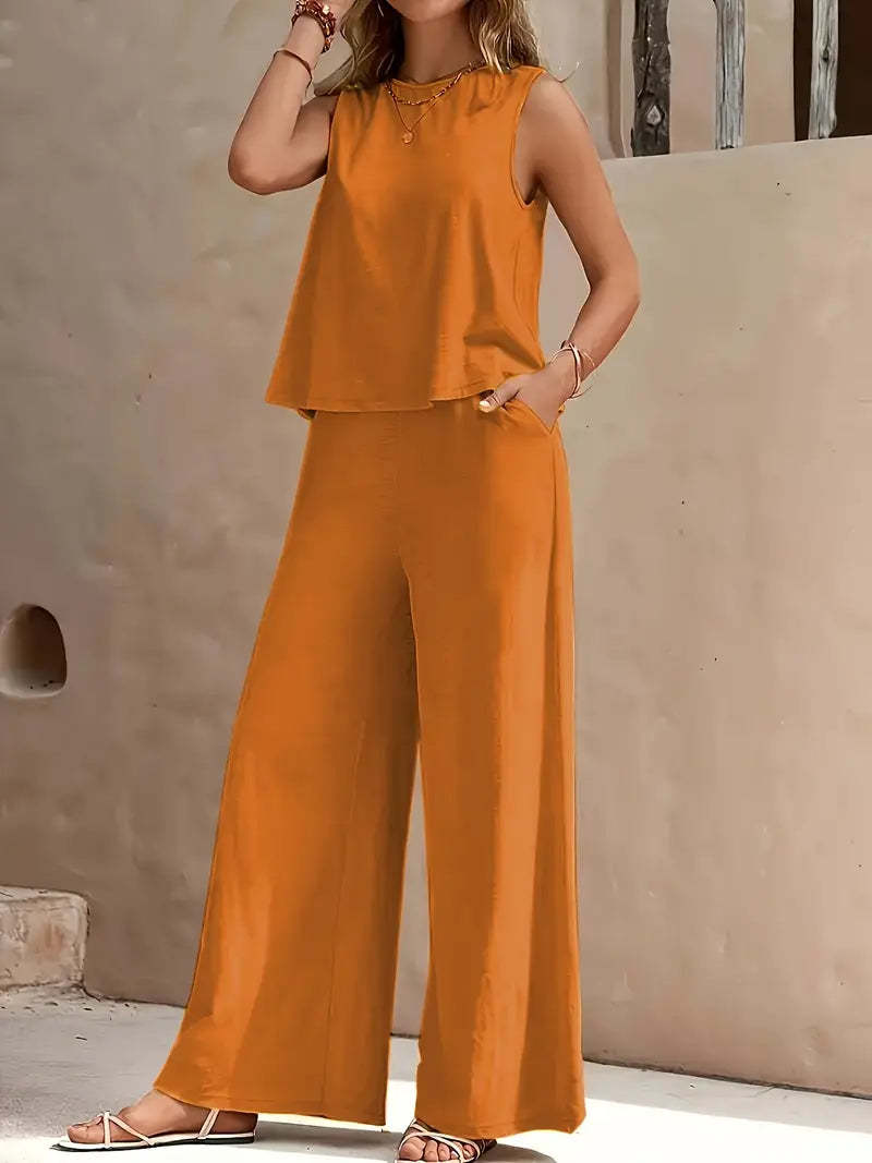 Solid Color Casual Loose Pants Sets For Women Elegant Spring Summer Women's Two Pieces Suit Full Trouser Set Female Outfit Clothes Solid Color Casual Loose Pants Sets For Women Elegant Spring Summer Women's Two Pieces Suit Full Trouser Set Female Outfit Clothes