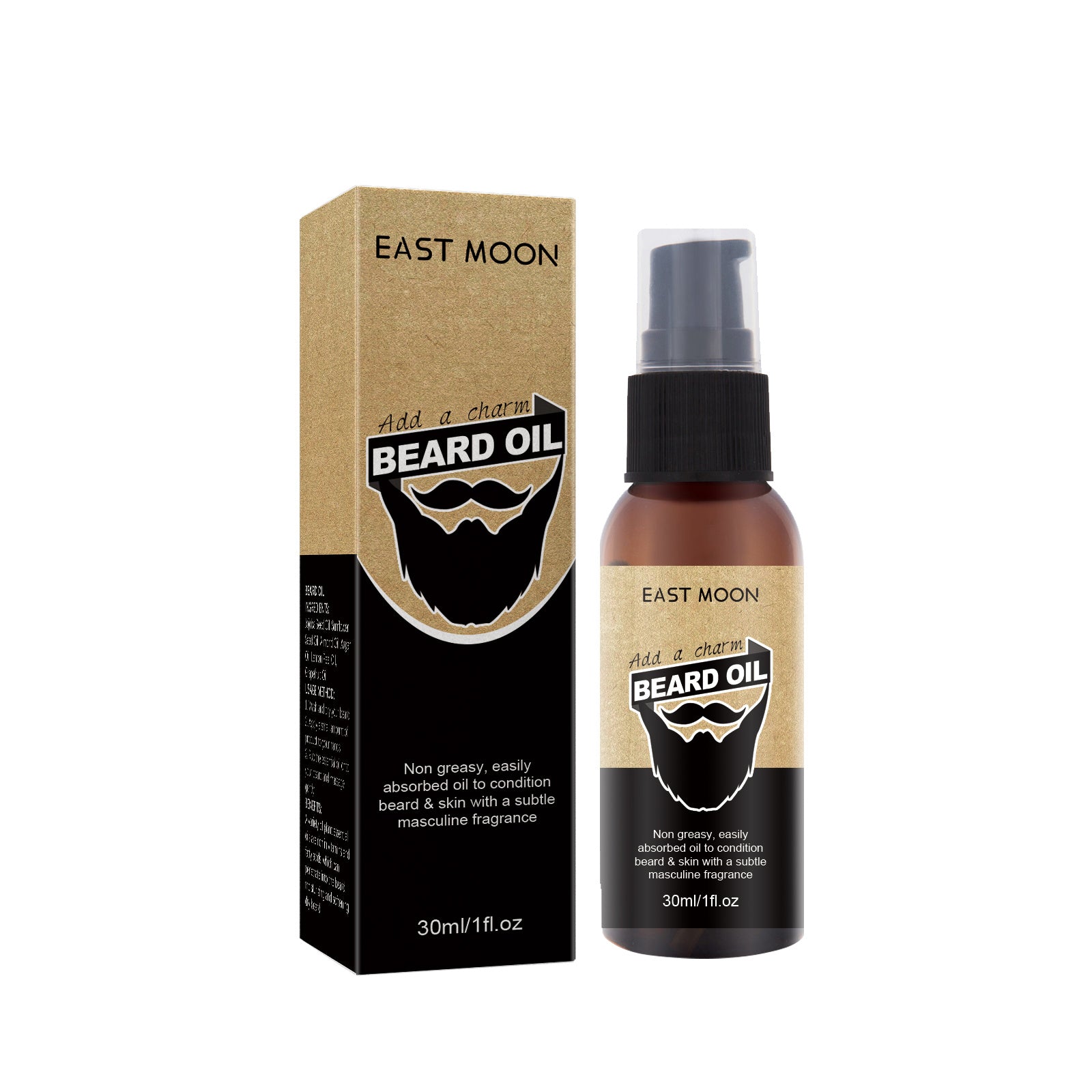 East Moon Beard Care Oil Men's Facial Sideburns Beard Styling Moisturizing Black Thick Care Oil East Moon Beard Care Oil Men's Facial Sideburns Beard Styling Moisturizing Black Thick Care Oil