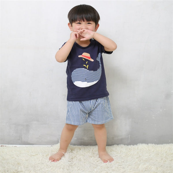Cartoon Clothing Baby Boy Summer Clothes T-shirt Baby Girl Casual Clothing Sets Cartoon Clothing Baby Boy Summer Clothes T-shirt Baby Girl Casual Clothing Sets
