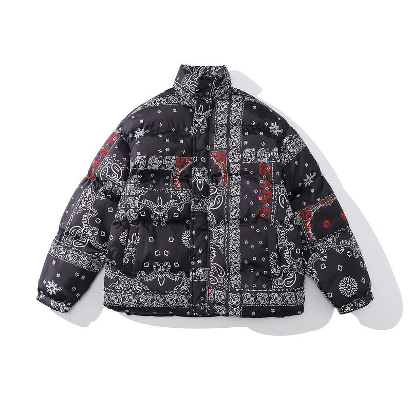 Color-blocking Thick Bread Clothes Loose Cotton-padded Jackets For Men And Women Color-blocking Thick Bread Clothes Loose Cotton-padded Jackets For Men And Women