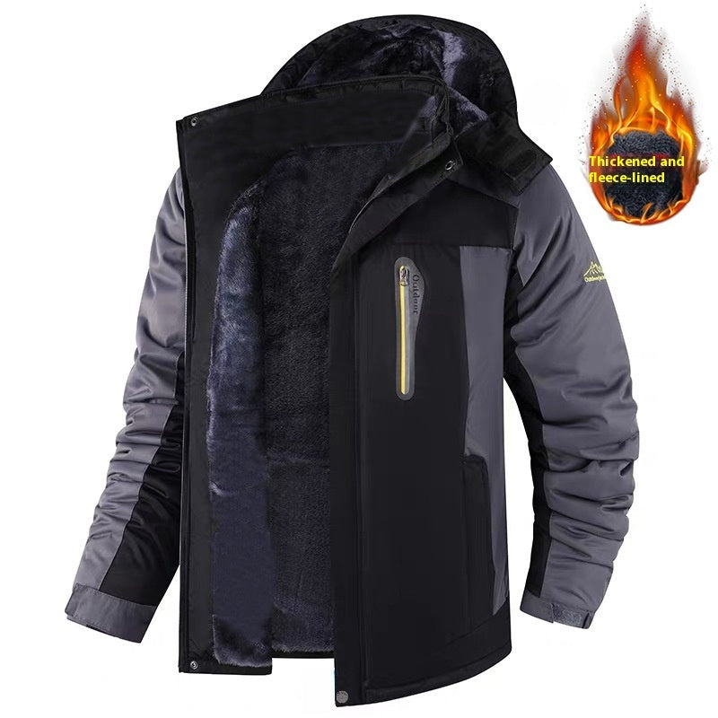 Casual Fleece And Thick Men's Mid-length Coat Casual Fleece And Thick Men's Mid-length Coat