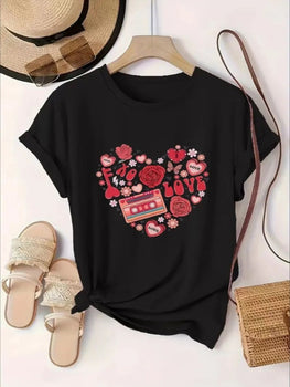Love Valentine'S Day T-Shirt, Couple T-Shirt, Couple Christmas, Fashion Casual T-Shirt, Short-Sleeved T-Shirt