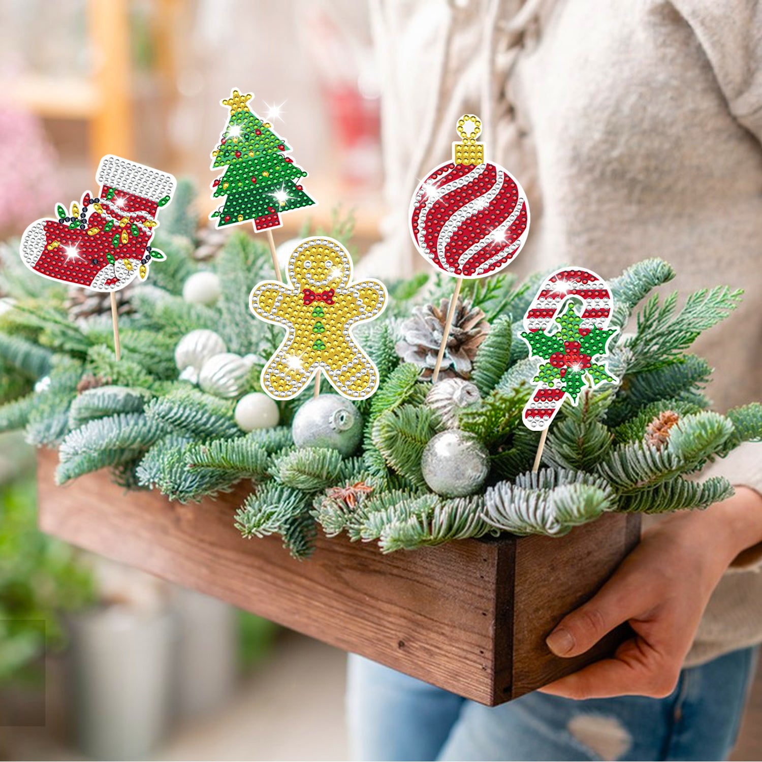 12 Pcs Christmas Rhinestones Painting Kits 12 Pcs Christmas Rhinestones Painting Kits