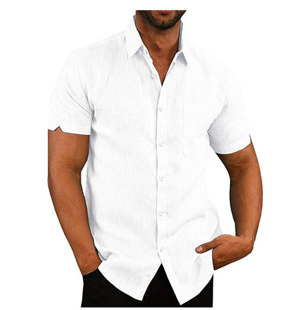 Men Short Sleeve Summer Solid Shirts Casual Loose Tops Tee Men Short Sleeve Summer Solid Shirts Casual Loose Tops Tee