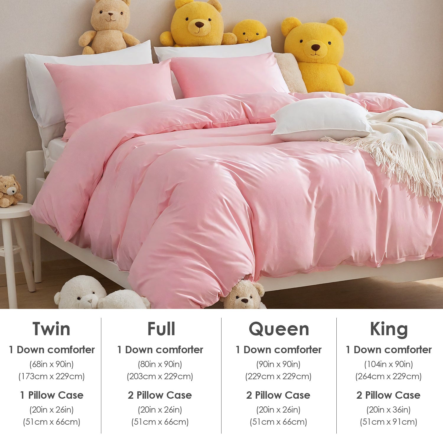 Three-piece Bedding Set With Solid Color Quilt Cover And Pillowcase, Three-piece Bedding Set - Super Soft Microfiber Hotel Series - Brushed Super Soft And Machine Washable, Cute Pink Three-piece Set W Three-piece Bedding Set With Solid Color Quilt Cover And Pillowcase, Three-piece Bedding Set - Super Soft Microfiber Hotel Series - Brushed Super Soft And Machine Washable, Cute Pink Three-piece Set W