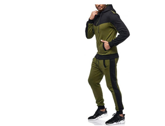 Men's Hooded Color Block Casual Cardigan Set Men's Hooded Color Block Casual Cardigan Set