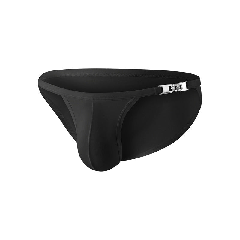 Metal Decorative Thin Low Waist Breathable Sweat Absorbing Sexy Briefs Men Metal Decorative Thin Low Waist Breathable Sweat Absorbing Sexy Briefs Men