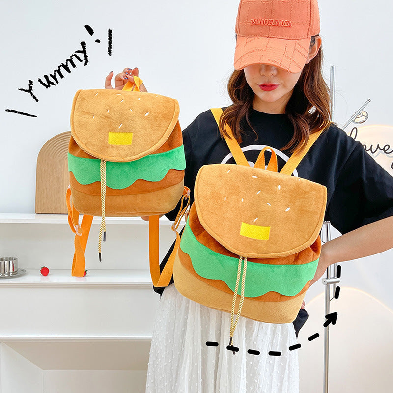 Cute Hamburger Plush Backpack Soft Cartoon Burger Plush Coin Purse Girls Kindergarten School Bookbag Children Kids Pack Cute Hamburger Plush Backpack Soft Cartoon Burger Plush Coin Purse Girls Kindergarten School Bookbag Children Kids Pack