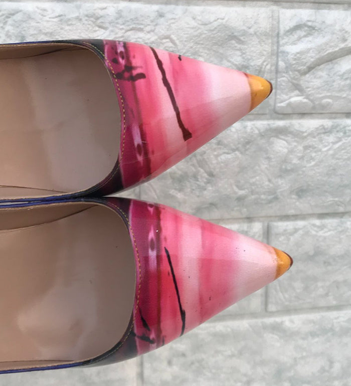 European And American Yellow High Heels Women's Pointed Toe Stiletto Heels Colorblock Low-cut Pumps Tide European And American Yellow High Heels Women's Pointed Toe Stiletto Heels Colorblock Low-cut Pumps Tide