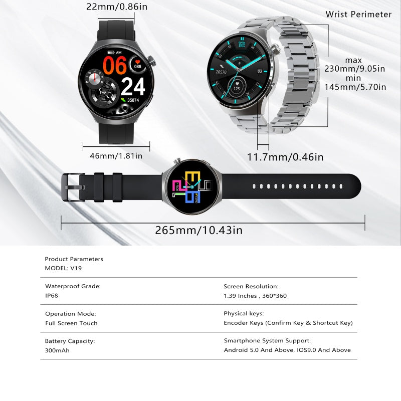 SENBONO V19 Business Men Smart Watch Answer Call Heart Rate Water Proof Sports Fitness Smartwatch Men SENBONO V19 Business Men Smart Watch Answer Call Heart Rate Water Proof Sports Fitness Smartwatch Men