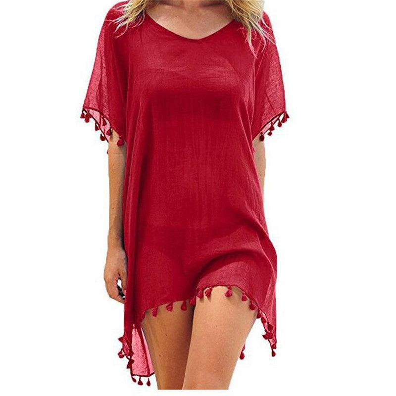 Women Blouses Loose Chiffon Dress Summer Beach Tunic Cover-Up Shirt Women Blouses Loose Chiffon Dress Summer Beach Tunic Cover-Up Shirt