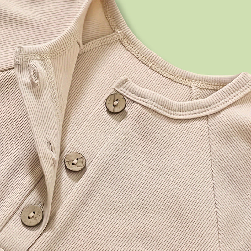 3-Pack Baby Boys One-Piece Romper Set, Long Sleeve Ribbed Button Jumpsuit 3-Pack Baby Boys One-Piece Romper Set, Long Sleeve Ribbed Button Jumpsuit