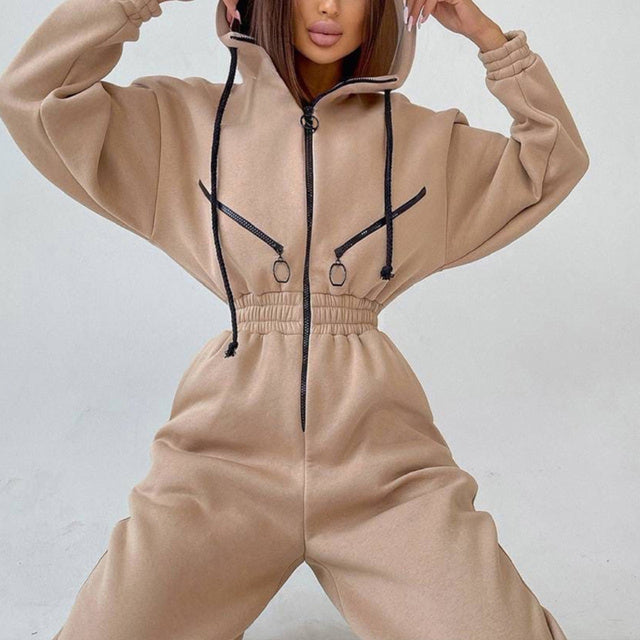 Casual Women Basic Hoodie Two Piece Sets Zipper Drawstring Casual Women Basic Hoodie Two Piece Sets Zipper Drawstring