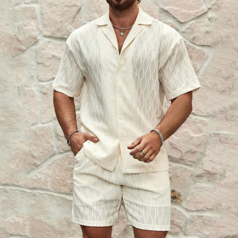 Men Tracksuits Summer Fashion Solid Loose Casual Two Pieces Lapel Button Shirt Shorts Beach Holiday All-match Outfits Male Men Tracksuits Summer Fashion Solid Loose Casual Two Pieces Lapel Button Shirt Shorts Beach Holiday All-match Outfits Male