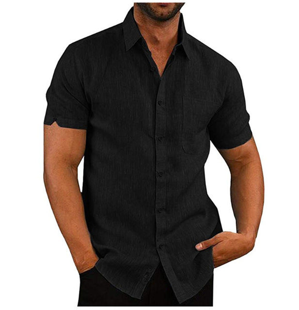 Men Short Sleeve Summer Solid Shirts Casual Loose Tops Tee Men Short Sleeve Summer Solid Shirts Casual Loose Tops Tee