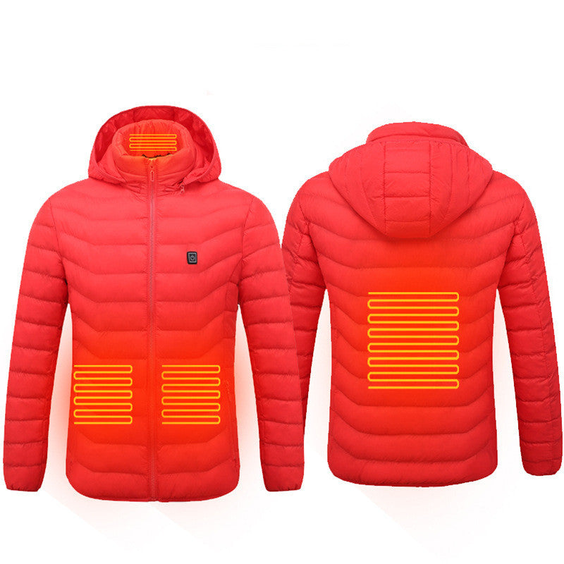 Men Heated Puffer Jacket Electric Heating Coat Insulated Hood Windbreaker 9Heat Zones Men Heated Puffer Jacket Electric Heating Coat Insulated Hood Windbreaker 9Heat Zones