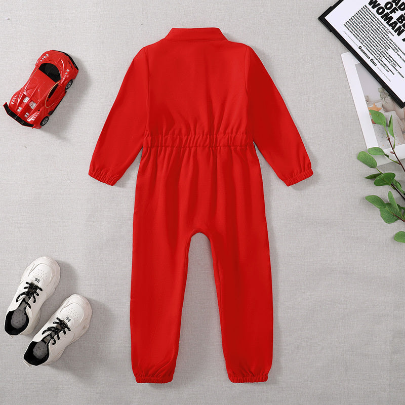Toddler Girls Boys Racing Driver Jumpsuit, Racer Outfit, Halloween Christmas Carnival Party Race Car Driver Clothing Set Toddler Girls Boys Racing Driver Jumpsuit, Racer Outfit, Halloween Christmas Carnival Party Race Car Driver Clothing Set