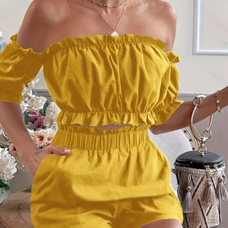 Two Pieces Of Short Sleeve Shorts For Women