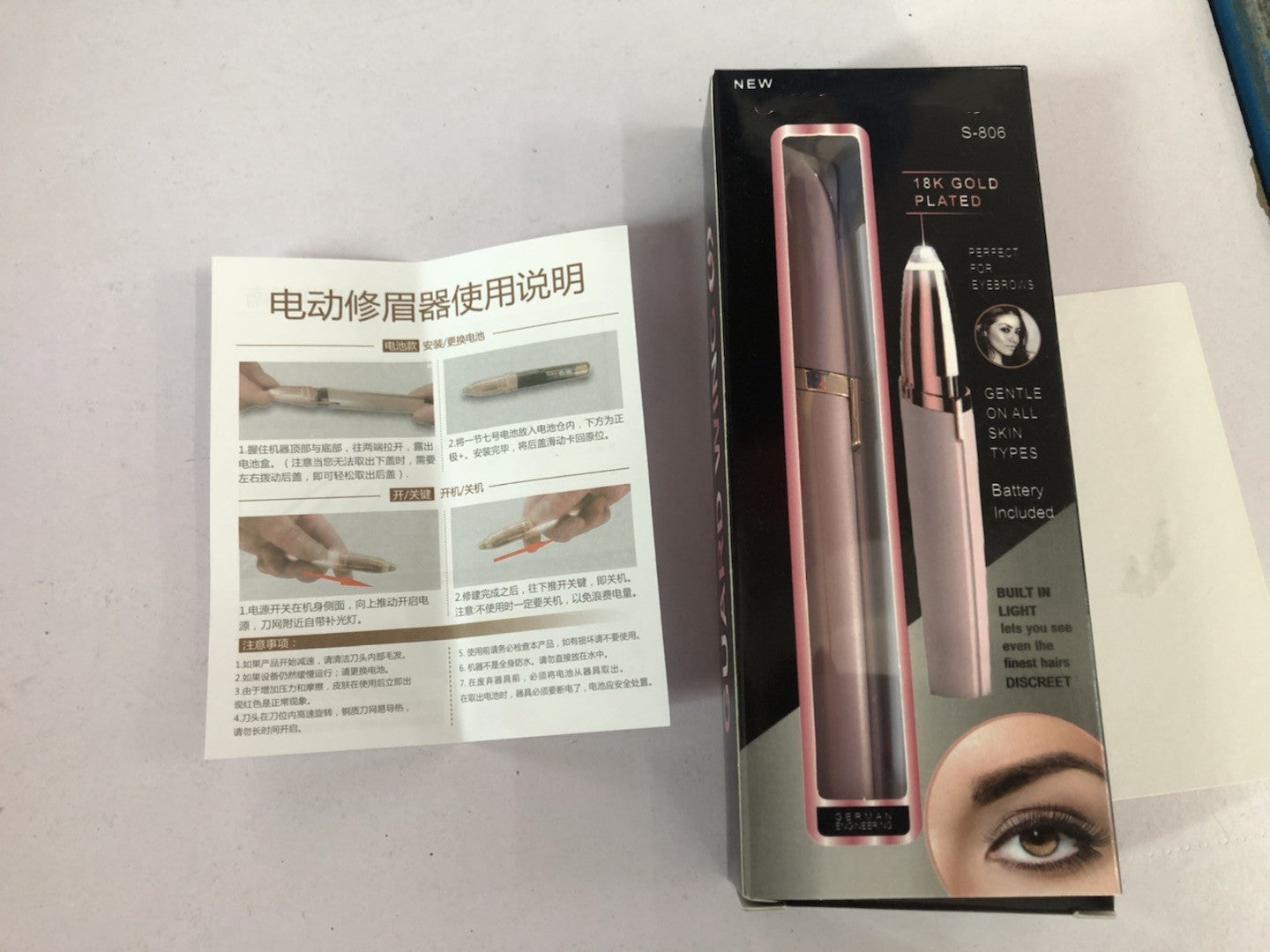 Mini Electric Eyebrow Trimmer Lipstick Brows Pen Hair Remover Painless Razor Epilator with LED Light Mini Electric Eyebrow Trimmer Lipstick Brows Pen Hair Remover Painless Razor Epilator with LED Light