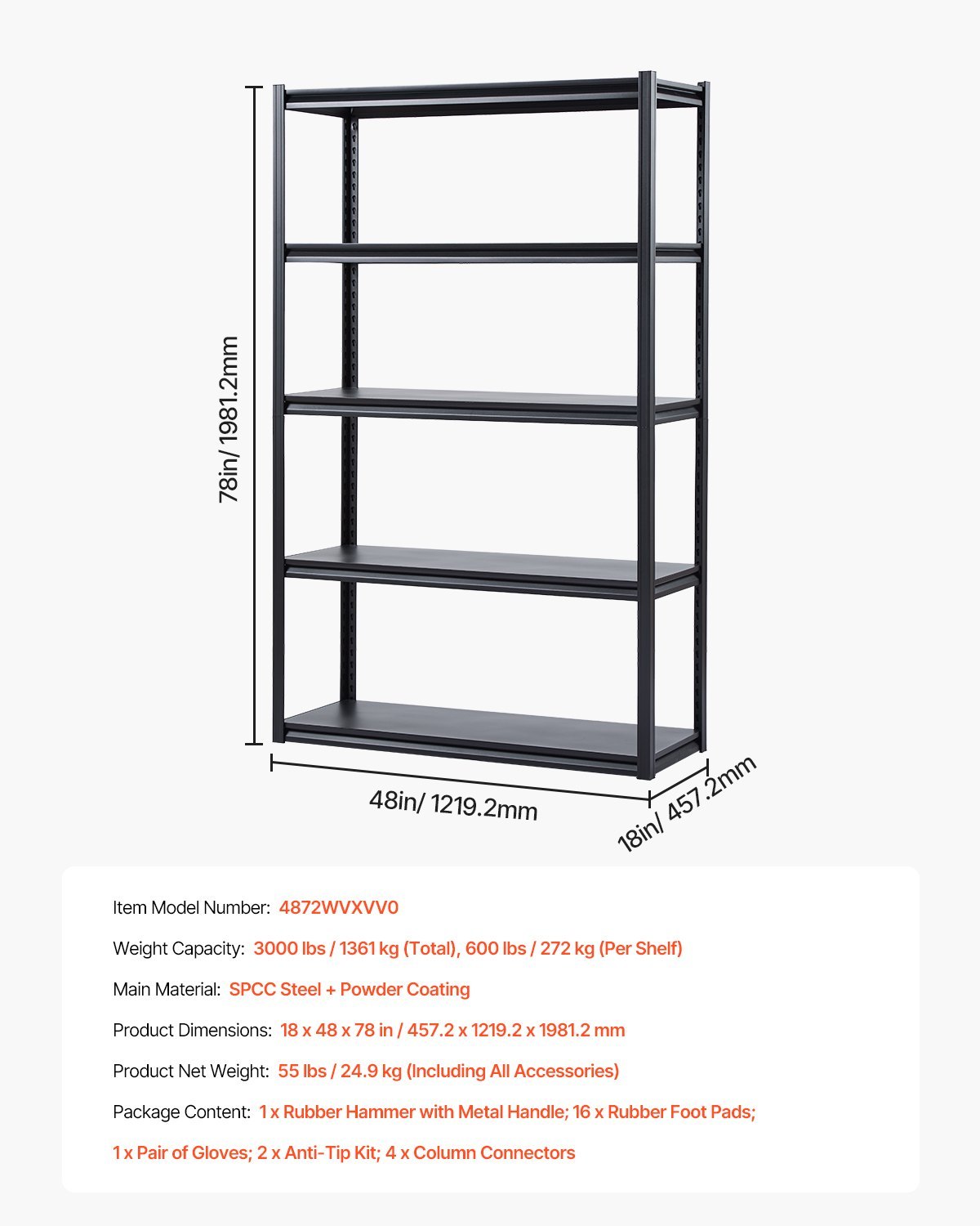 Storage Shelves5-tier Garage Storage Shelving Storage Shelves5-tier Garage Storage Shelving