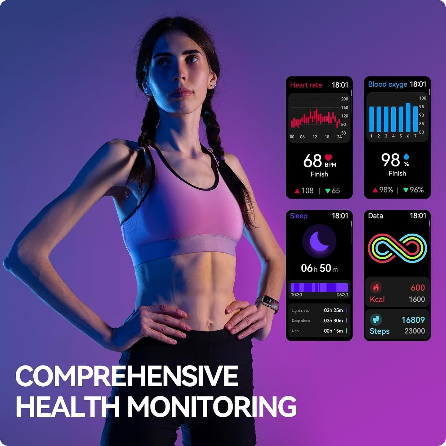 AMOLED Unisex Fitness Tracking Smartwatch With Heart Rate, Blood Oxygen And Sleep Monitoring, Waterproof Function, Pedometer, Swimming Health Activity Tracking AMOLED Unisex Fitness Tracking Smartwatch With Heart Rate, Blood Oxygen And Sleep Monitoring, Waterproof Function, Pedometer, Swimming Health Activity Tracking