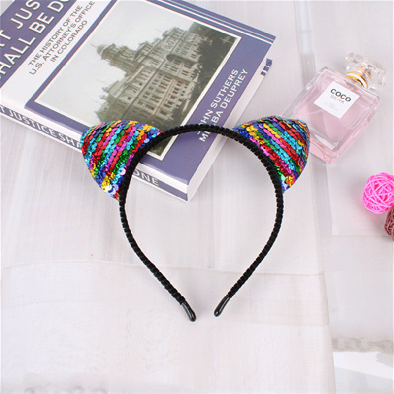 Fashion Hair Accessories Sequined Cat Ear Headband Children's Hair Accessories Fashion Hair Accessories Sequined Cat Ear Headband Children's Hair Accessories
