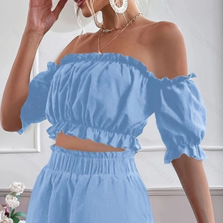 Two Pieces Of Short Sleeve Shorts For Women