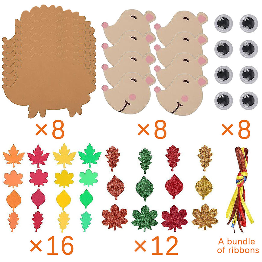 8 Pcs Fall Hedgehog Craft Kits