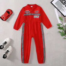 Toddler Girls Boys Racing Driver Jumpsuit, Racer Outfit, Halloween Christmas Carnival Party Race Car Driver Clothing Set