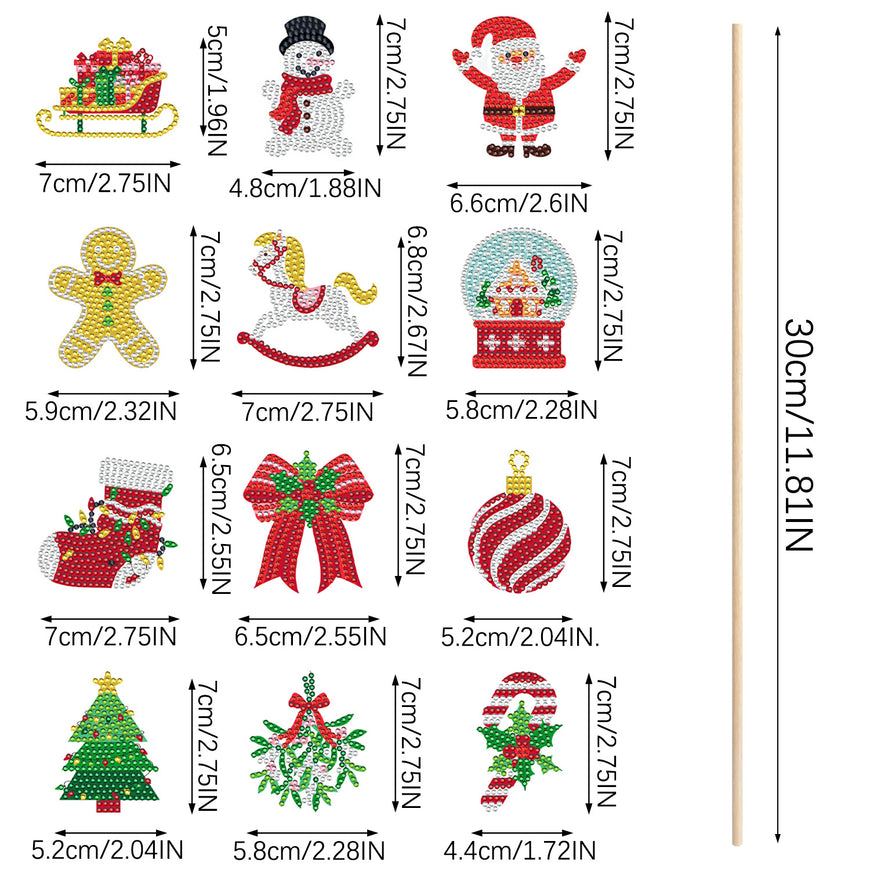 12 Pcs Christmas Rhinestones Painting Kits