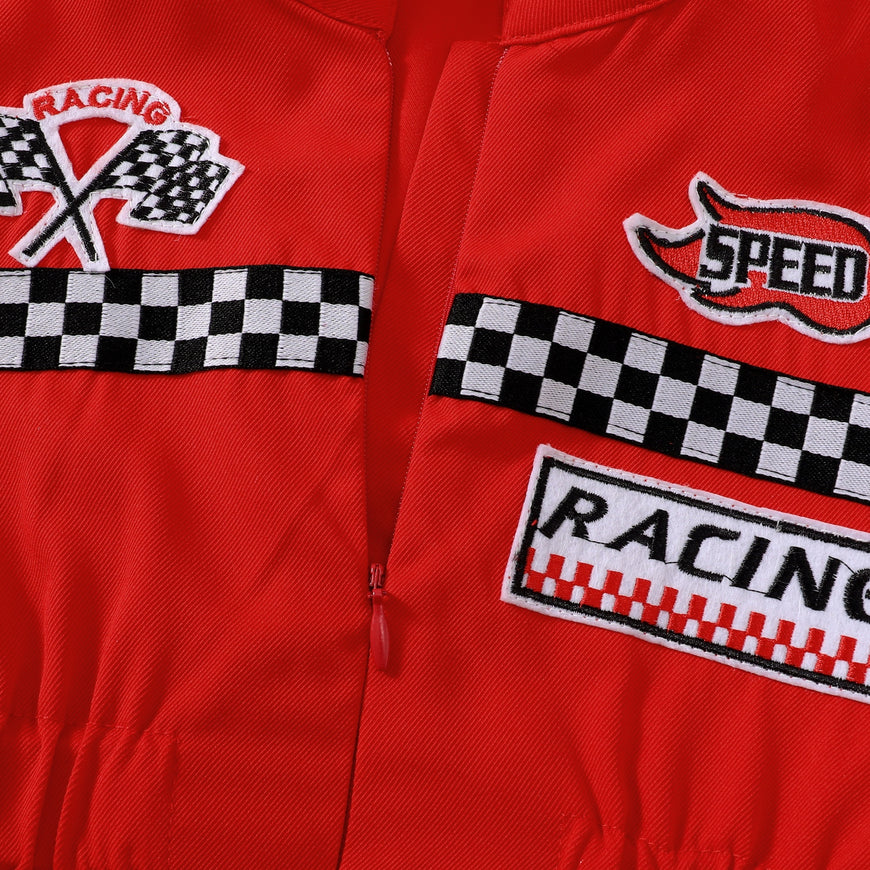Toddler Girls Boys Racing Driver Jumpsuit, Racer Outfit, Halloween Christmas Carnival Party Race Car Driver Clothing Set