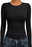 Trendy Queen Womens Long Sleeve Shirts Fall Fashion 2025 Basic Crop Tops Going Out Workout Outfits Y2k Clothes