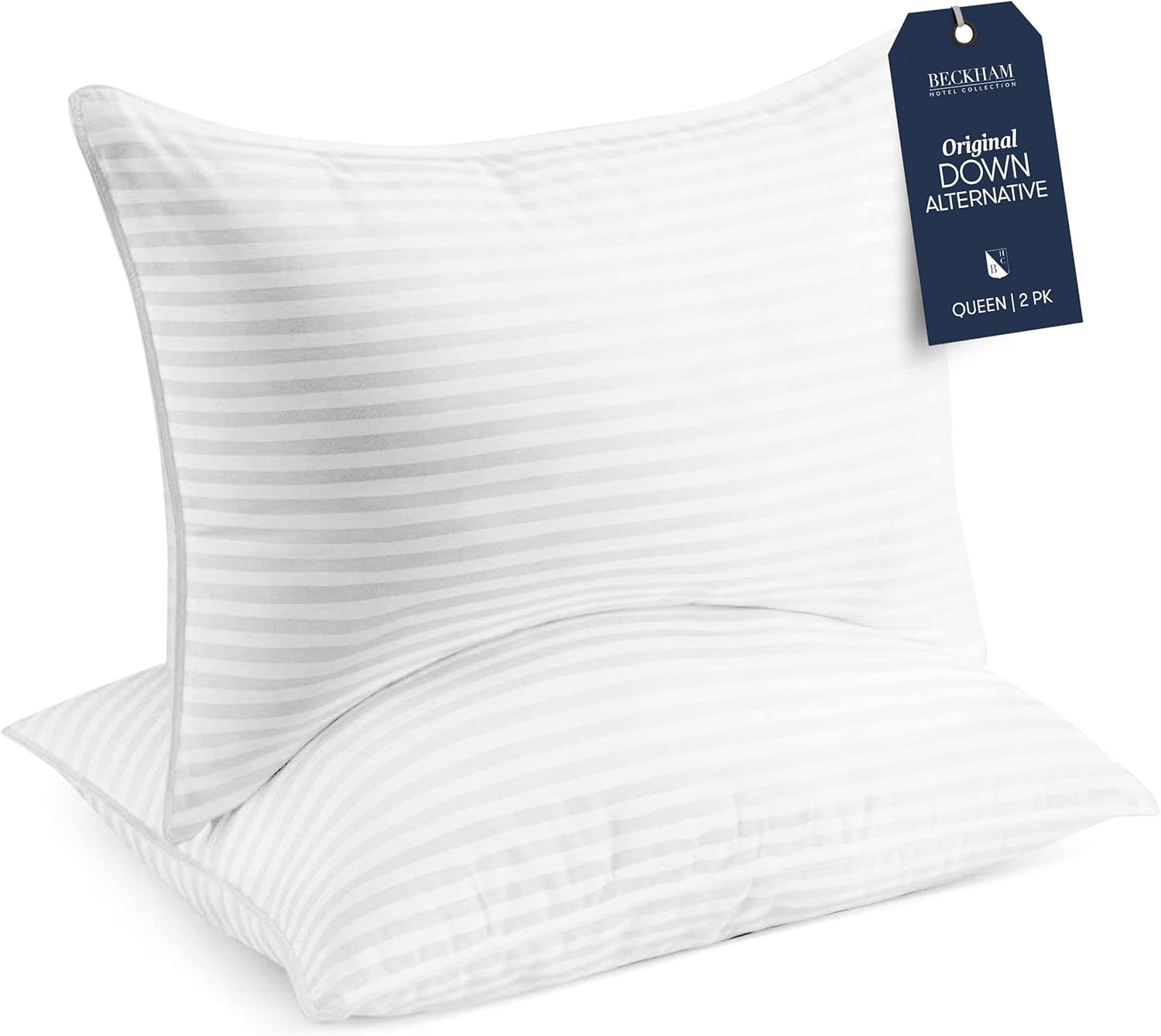 Beckham Hotel Collection Queen Down Alternative Bed Pillows 2-Pack, Plush Cooling Support