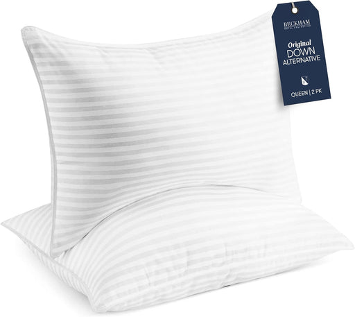 Beckham Hotel Collection Queen Down Alternative Bed Pillows 2-Pack, Plush Cooling Support