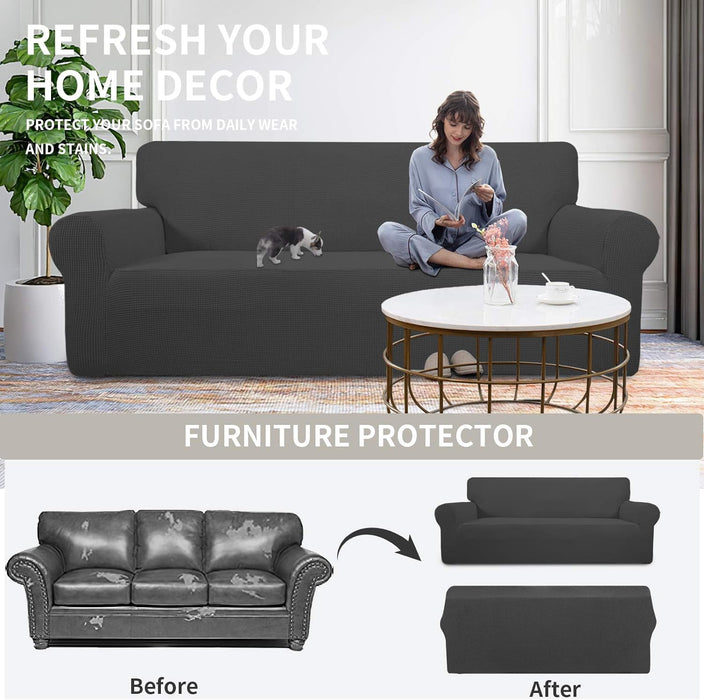 Easy-Going Stretch Jacquard Sofa Slipcover: Soft Durable Furniture Protector for Couches