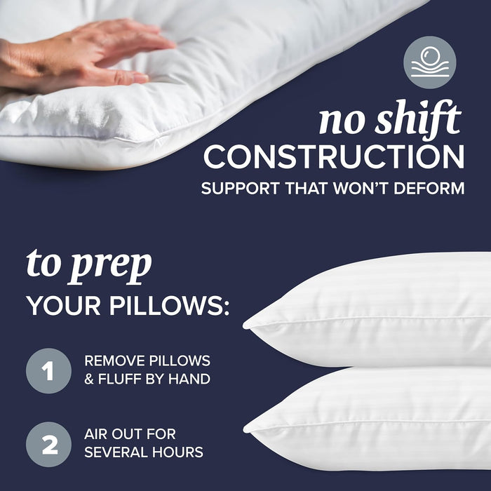 Beckham Hotel Collection Queen Down Alternative Bed Pillows 2-Pack, Plush Cooling Support
