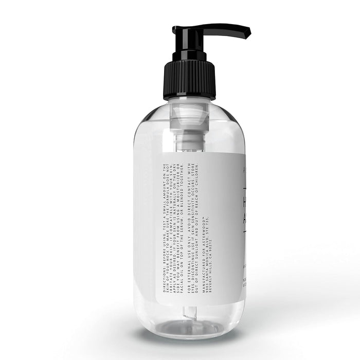 Suero de ácido hialurónico de 8 onzas, 100% puro HA orgánico, antienvejecimiento, antiarrugas, hidratante facial original para piel seca y líneas finas, deja la piel completa, ASTERWOOD NATURALS, botella con bomba